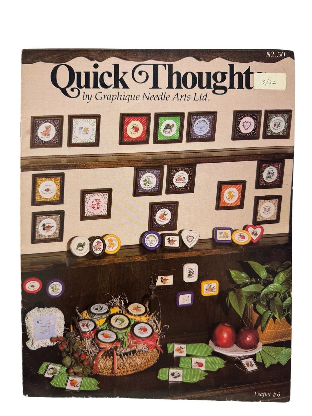 Vintage Quick Thoughts Cross Stitch Pamphlet 1980 20 Designs Holidays Fruits